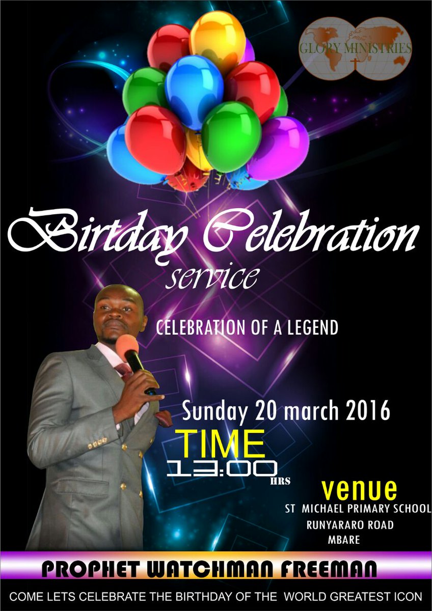 watchmanfreeman's tweet photo. Join us for the birthday celebrations#GloryThings https://t.co/AVDkrXrprw