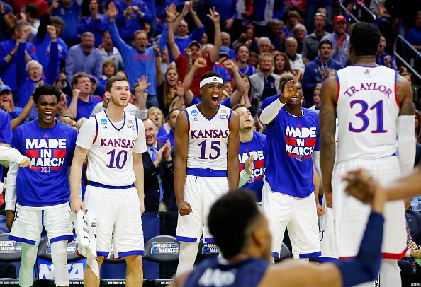espn's tweet photo. No second-round upset this year.

Kansas dominates from the opening tip, beats UConn 73-61 to move to the Sweet 16. https://t.co/XWIRNxQg45