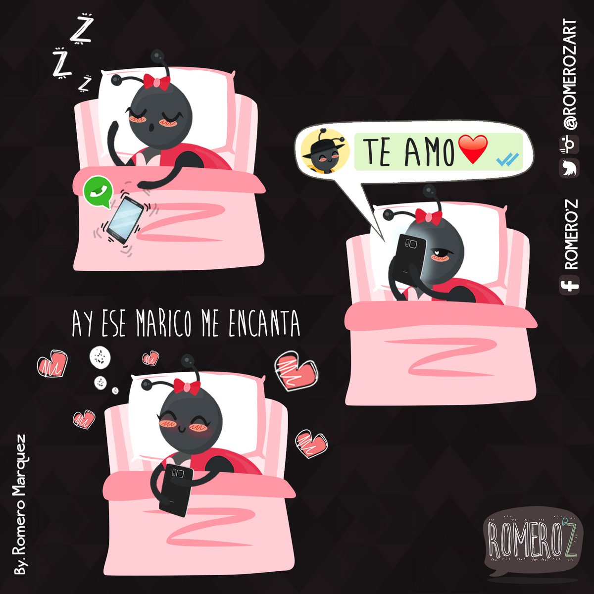 RomeroMarquezMx's tweet photo. LES PASA? #ArrechaLaMarica #Love #Ilustrarion #ROMEROZ #ROMEROZART #FelizNoche #ZzZ @RomerozArt https://t.co/4bhJw49fWO