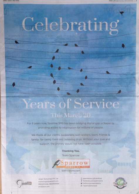 sparrowsms's tweet photo. Thank you all, family, friends, partners for your constant support and love for Sparrow SMS! :)
#6yearsofservice https://t.co/bK4uFpNF4z