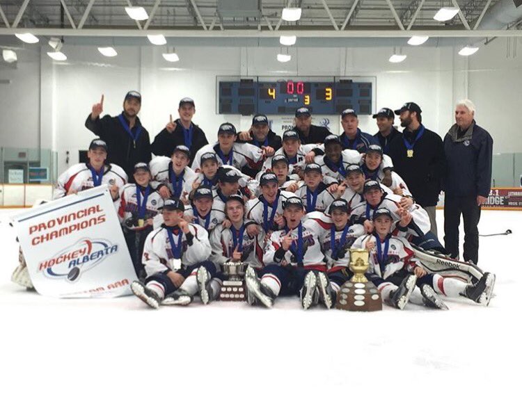 Tetachuk's tweet photo. #ambhl champions!!!❤️🏒🏒 https://t.co/mOkMM9H6iu