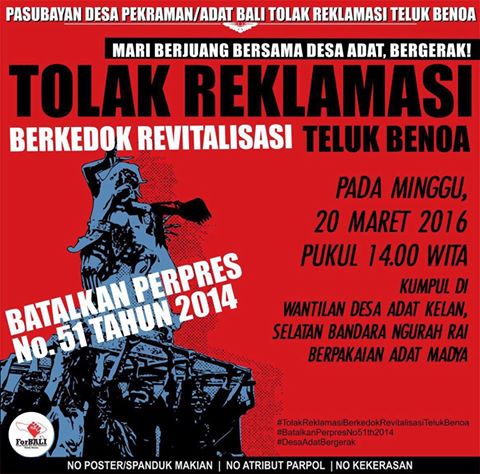 Semangat yang tidak akan pernah padam. Bergabunglah di Desa Kelan siang ini untuk #BaliTolakReklamasi