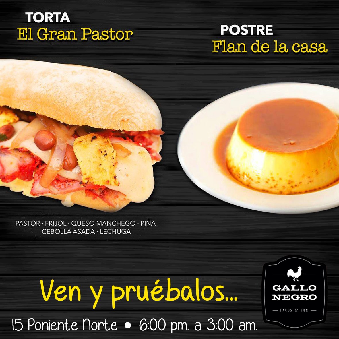 GALLONEGRO_TUX's tweet photo. No solo tenemos tacos. #GalloNegro #EspecialistasEnTacos https://t.co/MuMXNAhJDT