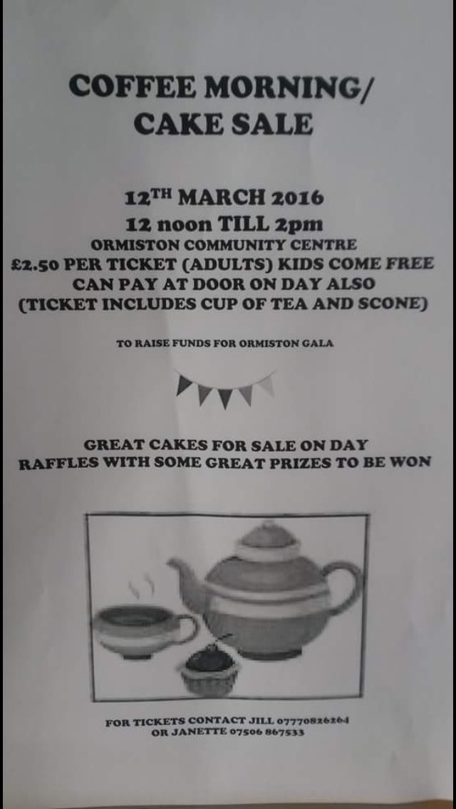 Well that's the gala fundraisers up and running for this years Ormiston  please come and support this event x