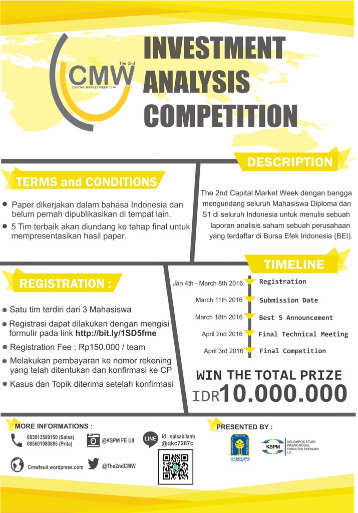 The2ndCMW's tweet photo. Yuk ikutan! Kesempatan raih kemenangan telah menanti anda! @event_UII @madingkampus @SeputarEvent https://t.co/aZ0JKusfeN