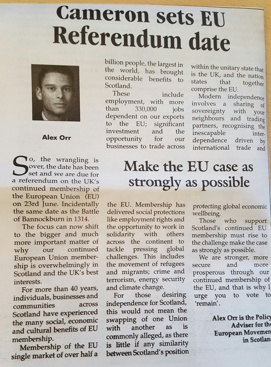 alex_m_orr's tweet photo. Why the positive case must be made for #EU membership. My article in #ScotsIndependent #VoteRemain @GrantThoms https://t.co/r5p9rVXgh4