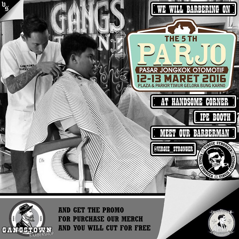 save the date we will barbering on PARJO (pasar jngkok otomotif) plaza timur senayan at ipe booth