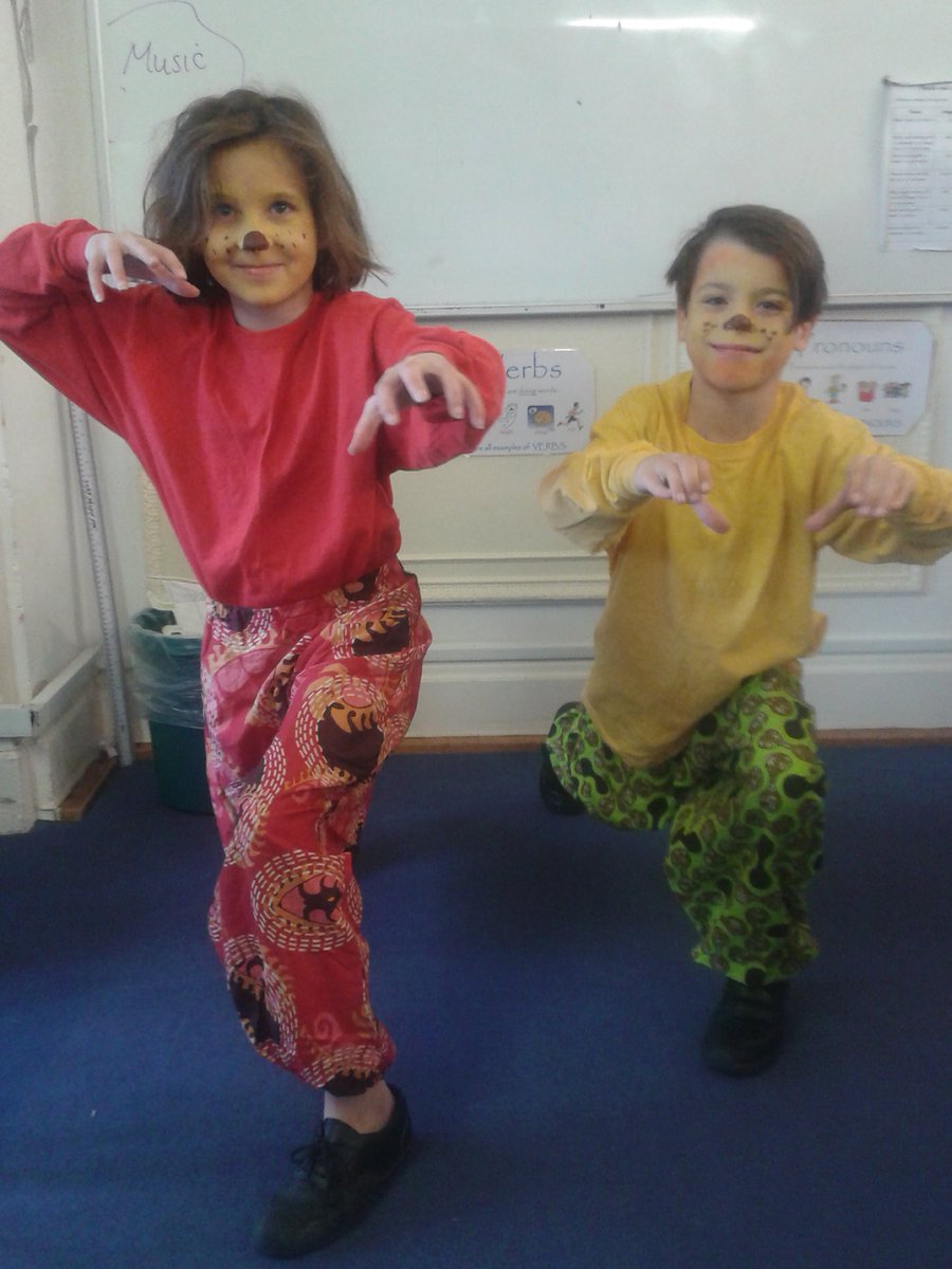 Getting ready for our dress rehearsal of the Lion king!