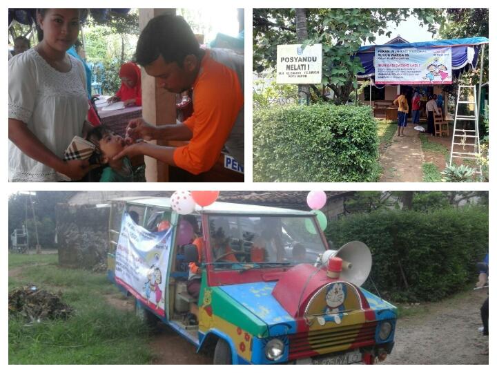 Kreatif, Posyandu Melati RW 06 Kel. Pengasinan jemput Balita dengan odong2 menuju POS PIN. <a href="/pemkotdepok/">PEMERINTAH KOTA DEPOK | #AyoPakaiMasker</a> @dinkes_depo