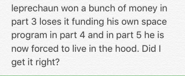 Rizzivision's tweet image. @WarwickADavis #gutsforlaughs #leprechaun3