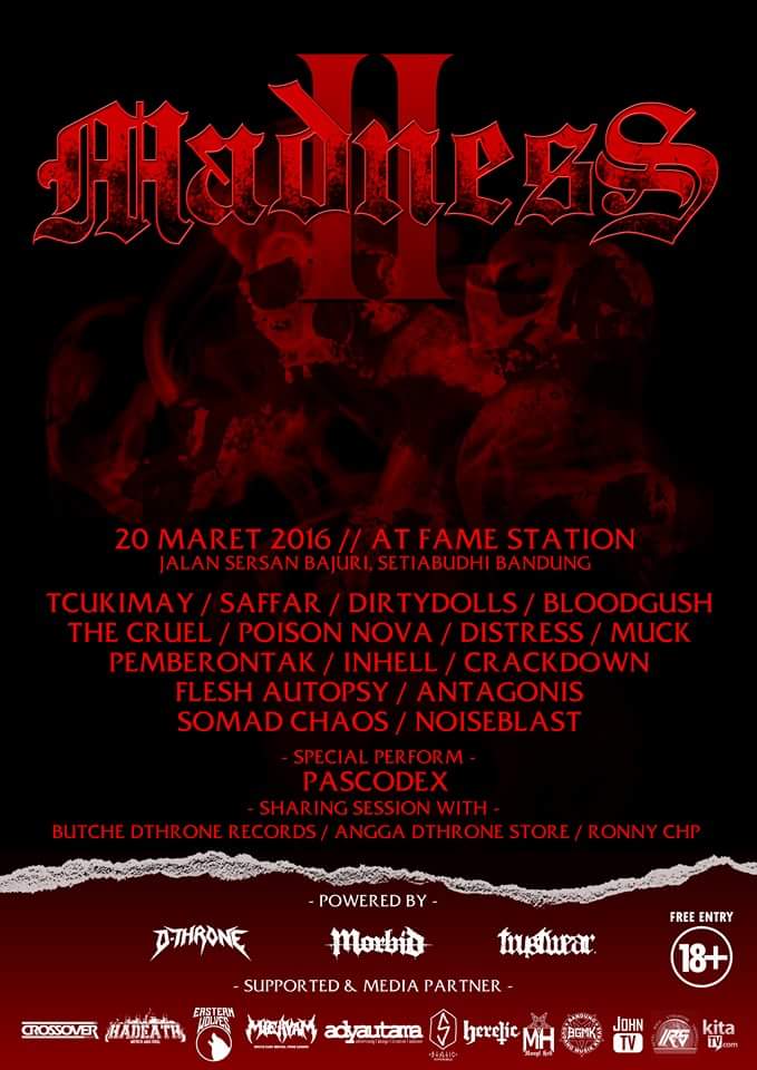 bersiap 20 maret event keren MADNESS II at Famestations bandung <a href="/bloodgushmetal/">BLOODGUSH</a>