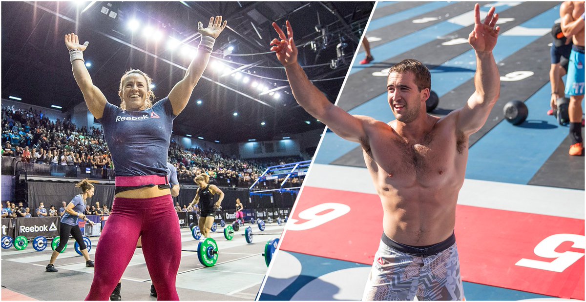 CrossFitGames's tweet photo. .@Ben_Smith13 and @karawebb01 complete 16.2 in 16:54 and 15:07, respectively to win: https://t.co/gzVEJkw4pm https://t.co/AKSIZw9KBW