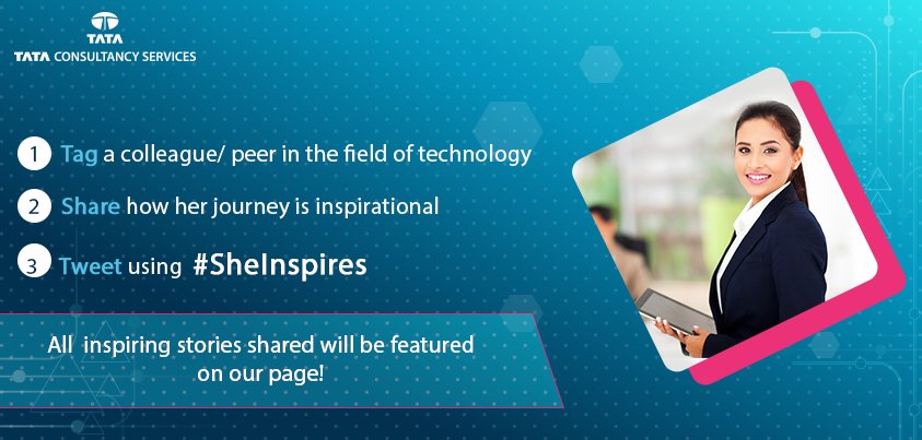 People_TCS's tweet photo. This #InternationalWomensDay, tag a woman from the #tech industry and tell us how #SheInspires you! https://t.co/YuXVbUFMNC