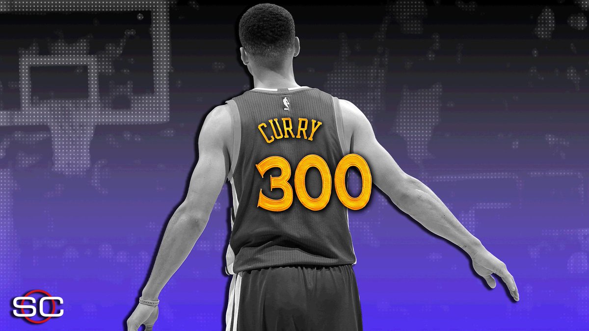 SportsCenter's tweet photo. Steph Curry went from zero to 300 three-pointers this season real quick. https://t.co/rrAAUleVkf