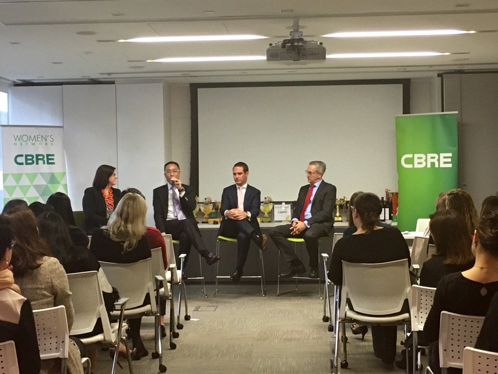 twittykim's tweet photo. @CBREHongKong #IWD2016 panel. gender balance in the workplace is important because... @womensday @cbrewomen https://t.co/y5nkygCEpr