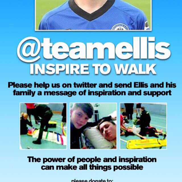 jetindall's tweet photo. Everyone RT follow @teamellis and follow his story suffered serious neck/spine injuries playing football #teamellis https://t.co/I516XVwq6X