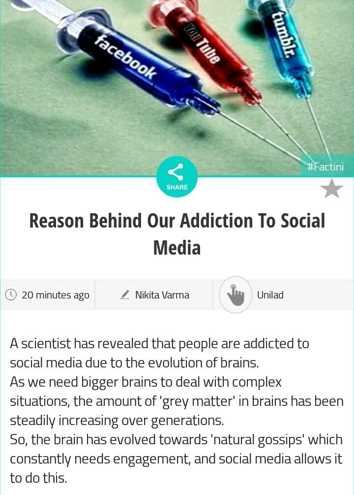 tools2tech's tweet photo. Reason Behind Our Addiction To Social Media
#likeforfolow #l4l #f4f #folowforlike #RT2GAIN #l4f #RT2ALL https://t.co/xplLAIhPcW