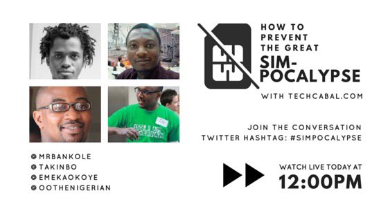 TechCabal's tweet image. #simpocalypse live chat with @OoTheNigerian @takinbo and @EmekaOkoye at starts at noon blab.im/techcabal-how-…