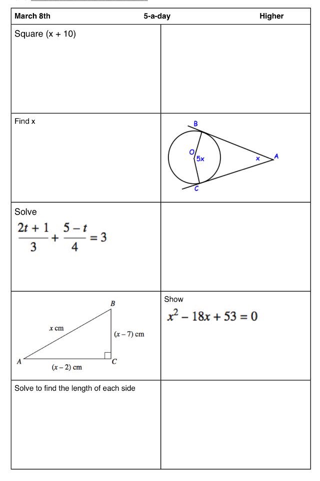 Corbettmaths's tweet photo. Aiming for an A*, A or B in your Higher #gcsemaths? Try today's #5aday from https://t.co/5PihVsBng4 https://t.co/KcScstfbn1