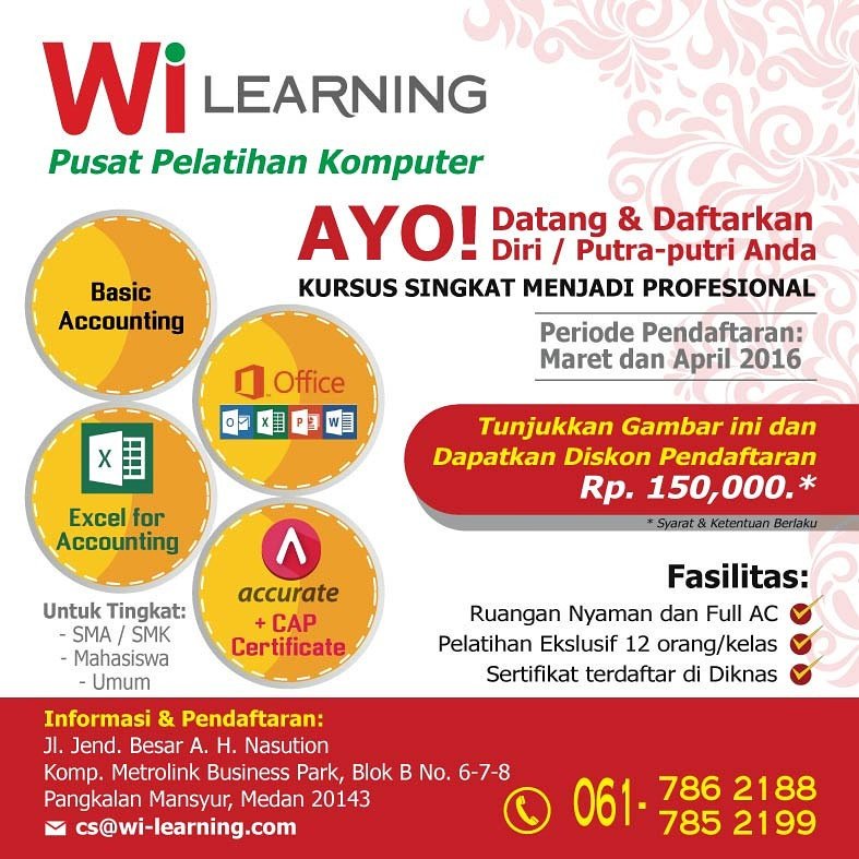wi_learning's tweet image. Show this picture and get discount. #basicaccounting #Excel #accurate #office #officelife #microsoft