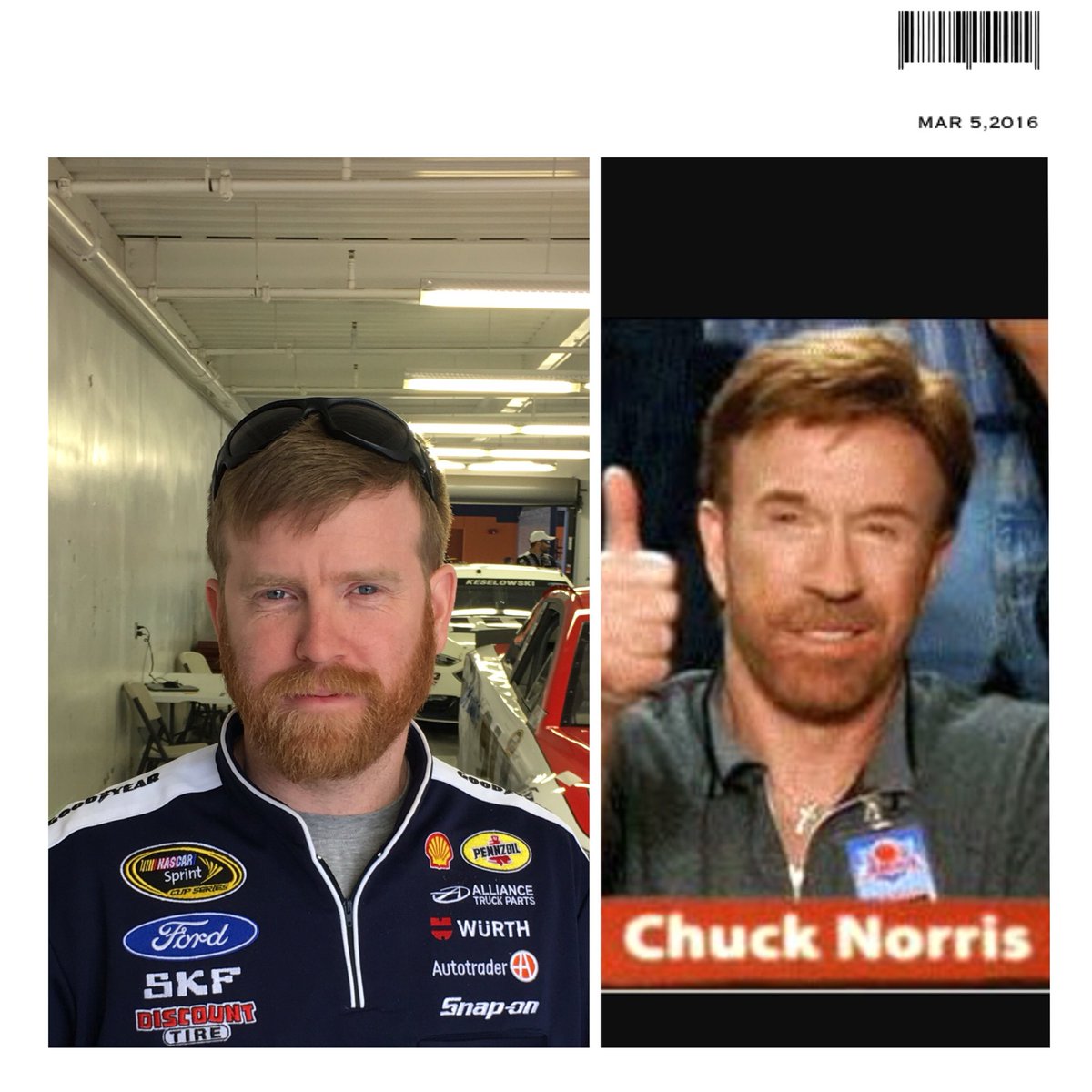 keselowski's tweet photo. Many fans are wondering- What was the difference maker for us to win @LVMotorSpeedway ?

Welp, we hired this man https://t.co/z4WUchSnM6