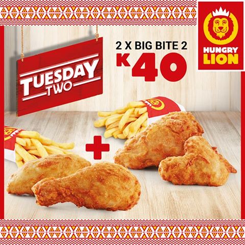 HungryLionZM's tweet photo. Tuesday’s are always special at Hungry Lion! Enjoy our delicious #Tuesday2 Special for only K40. https://t.co/Eqc8Tb3i5c
