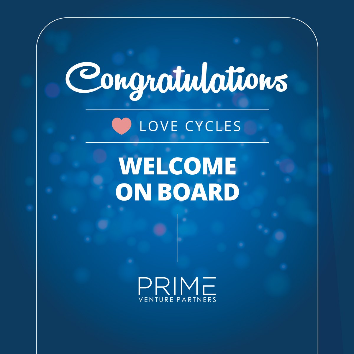 Primevp_in's tweet photo. We are very happy to welcome our new Portfolio #Company! @LoveCyclesApp #InternationalWomensDay #WomenHealth https://t.co/qz3jnCxweC