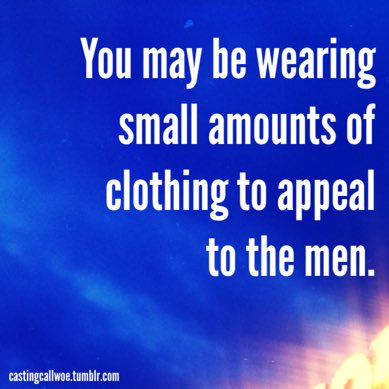 Just a selection of casting calls that show why #IWD2016 is so important...