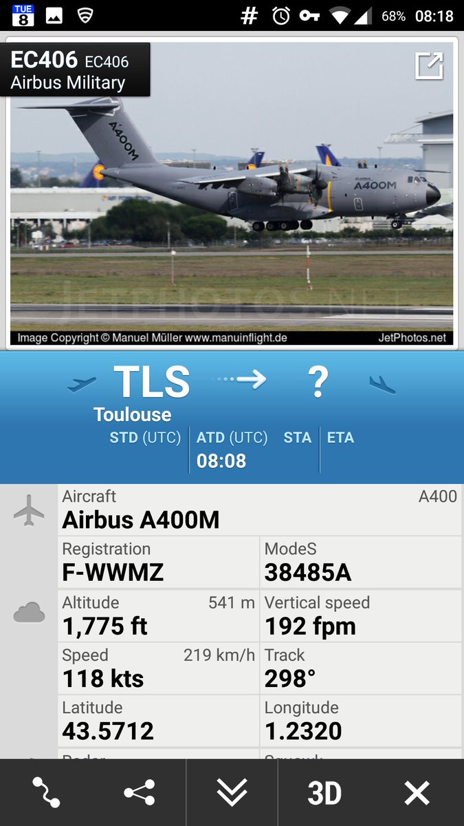 CivMilAir's tweet photo. Airbus Military 
A400 #EC406 from Toulouse 
https://t.co/DvAjsoIpgI https://t.co/xg8sJ1VhOr