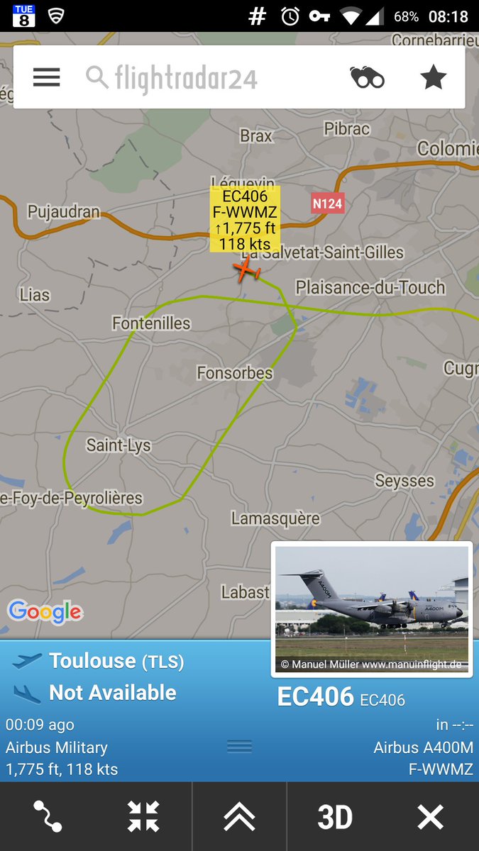 CivMilAir's tweet photo. Airbus Military 
A400 #EC406 from Toulouse 
https://t.co/DvAjsoIpgI https://t.co/xg8sJ1VhOr