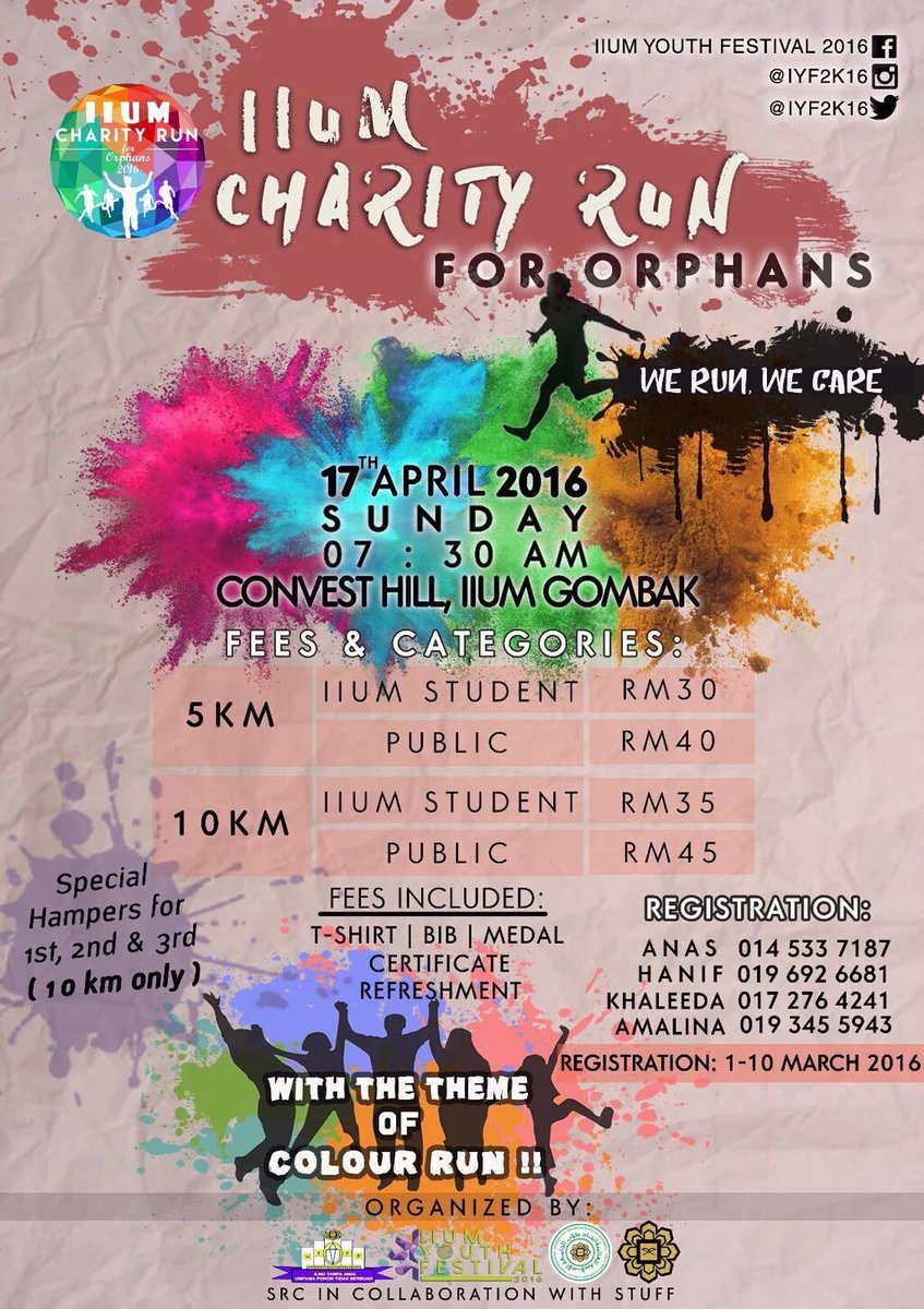 STUFFIIUM's tweet photo. Selamat petang semua 😍😍😍 sesapa yg rasa cam dah lama tak lari tu meh la join charity run 😍 #icr2k16  #colorrun https://t.co/DKQgXL3w1P