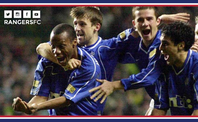 RangersFC's tweet photo. ON THIS DAY: 2000 Rangers defeated Celtic 1-0 Thanks to a single goal scored by Rod Wallace https://t.co/2DVPaflWRG https://t.co/vQ4119VPR3