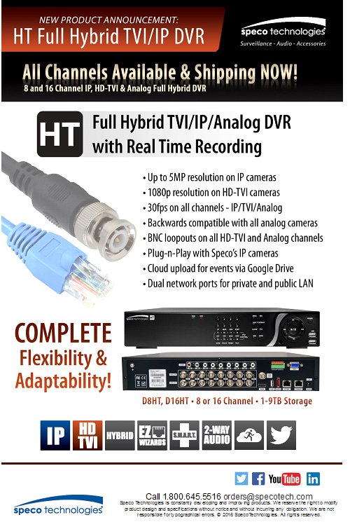 SpecoOfficial's tweet photo. NEW PRODUCT ANNOUNCEMENT!  More info here: https://t.co/yZybgDyopb #security #surveillance #TVI #IP #960H https://t.co/BrSMuM6kyF