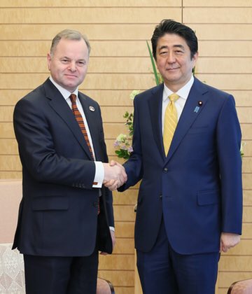 KenkoSone's tweet image. PM Abe received courtesy call from HE Mr. Thommessen, President of the #Storting of the Kingdom of #Norway.
