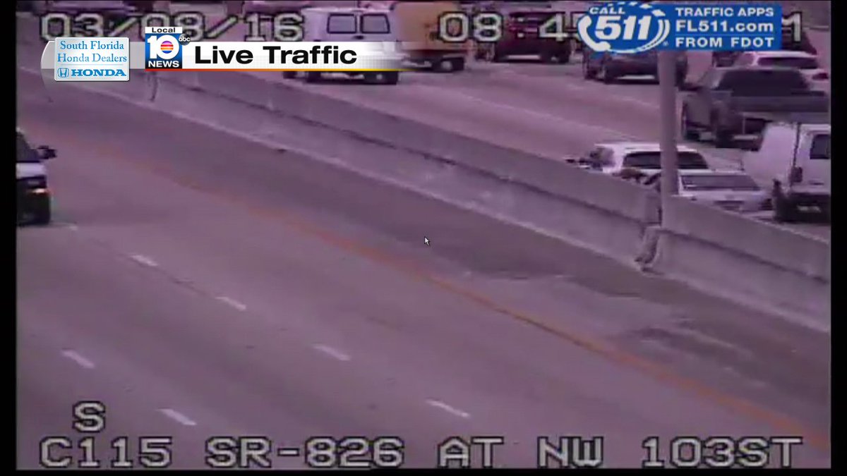 Crash on SR-826 SB and NW 103rd St #TRAFFIC #MIAMI https://t.co/jDNgO0xMCC