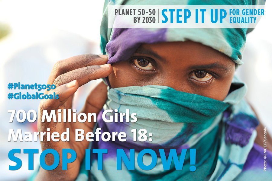 UN's tweet photo. On #IWD2016, find out about @UNFPA work to end child marriage https://t.co/LZ93Msnmfd #Planet5050 https://t.co/IboSLZ3eD9