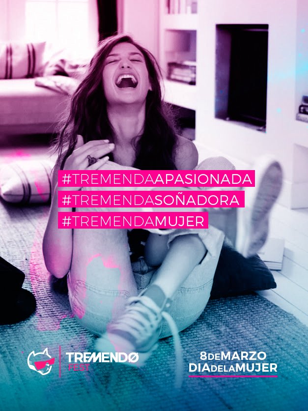 TremendoFest's tweet photo. Viva la mujer luchadora 💪, Viva la mujer plena! 🙌✌🚺Disfruten con alegria, exelente dia!❤ #FelizDiaDeLaMujer https://t.co/PksrsxbLrL