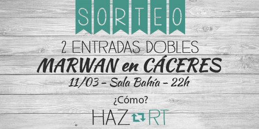 #Cáceres !!! Sorteamos dos entradas dobles para el concierto de este viernes ... Si te apetece, haz RT