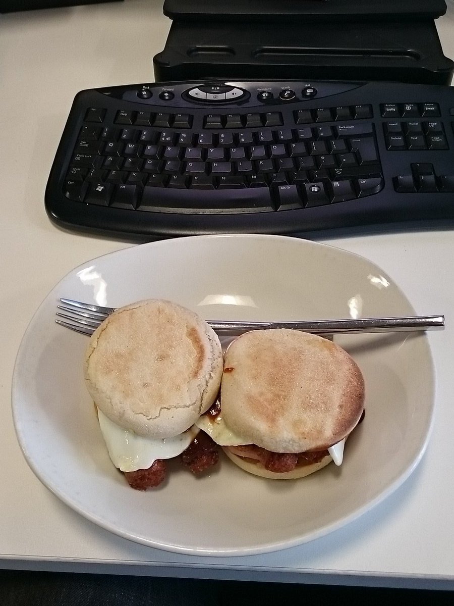 Going out in style. Smart clothes and a double egg, sausage and bacon muffin. #GoingOutInStyle #BreakfastOfChampions