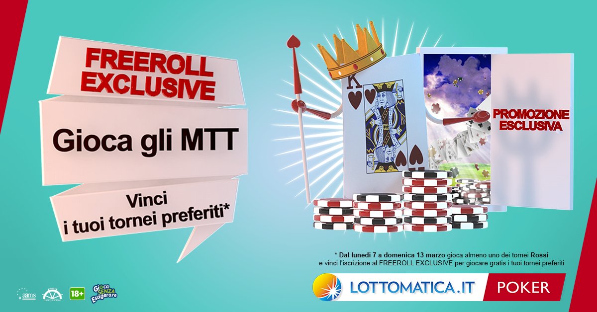 #FREEROLL EXCLUSIVE: scopri come vincere l'iscrizione gratis ai tuoi tornei preferiti su goo.gl/UGxjSq