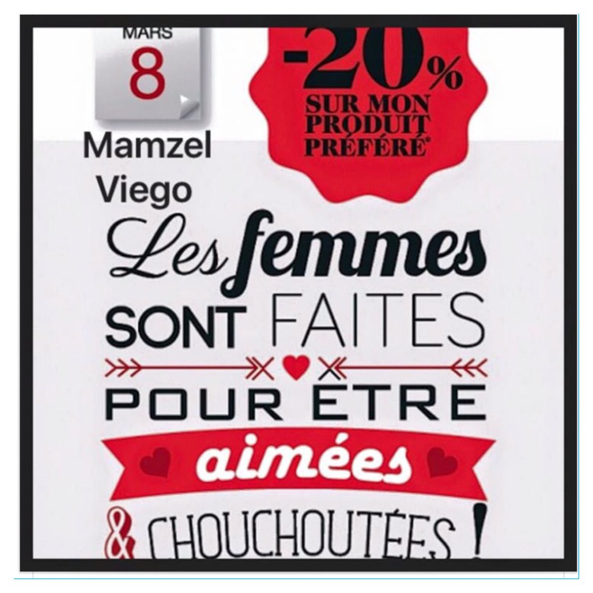 FrViego's tweet image. Ce ne sera pas qu&apos;une journée chez MAMZEL VIEGO...
Ce sera du 8 au 12 mars ❤️ #journeedelafemme