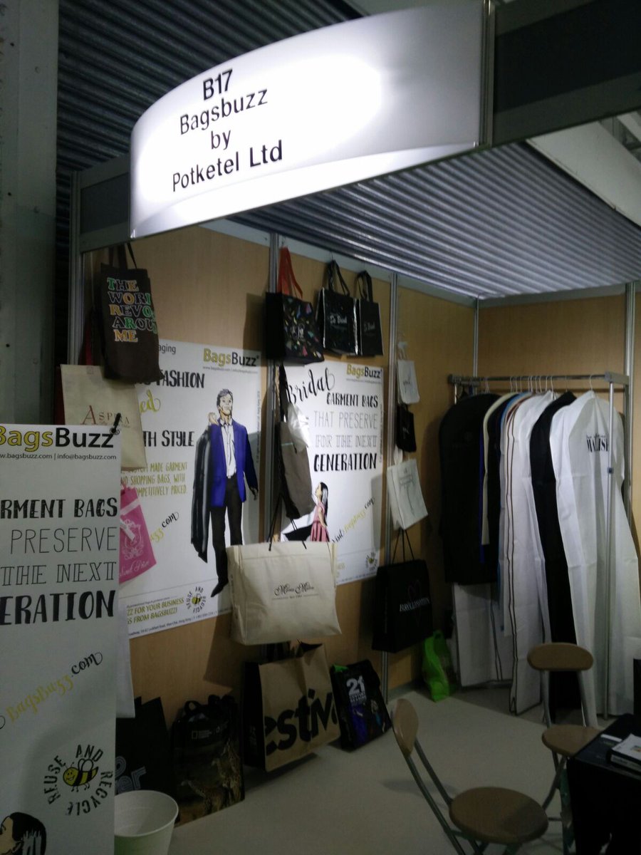 potketel's tweet photo. The start of a new day @UKBridalShows - visit @BagsBuzz - Booth B17!
#Bridalgowncovers
#Garmentcovers
#reusablebags https://t.co/A3L7vXILTO