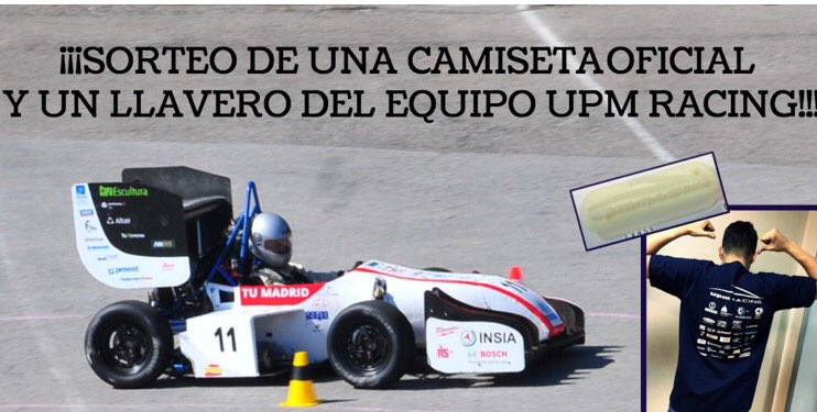 UPMRacing's tweet photo. Aquí está nuestra manera de celebrar los 2000 seguidores! Solo tenéis que dar retweet y seguirnos! #GOUPMRACING https://t.co/vfbuuQ3V52