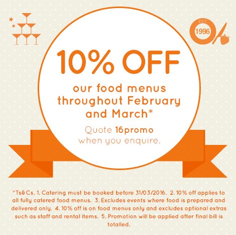 PartiesToGoUK's tweet photo. Don't forget, we're offering 10% OFF food menus if you book before 31 March. Ts&amp;Cs apply #16promo https://t.co/N6vwZYuwVX