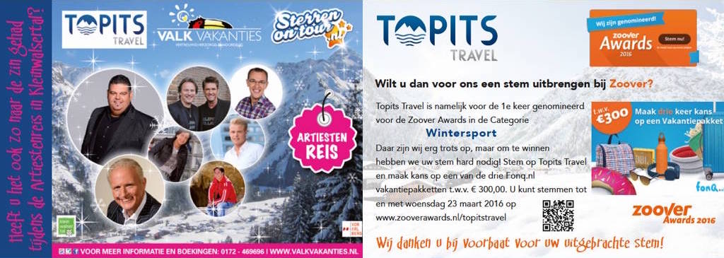 Voorbeeld van een offline promotieactie van @Topitstravel! Gasten van een reis kregen een goodiebag met deze flyer