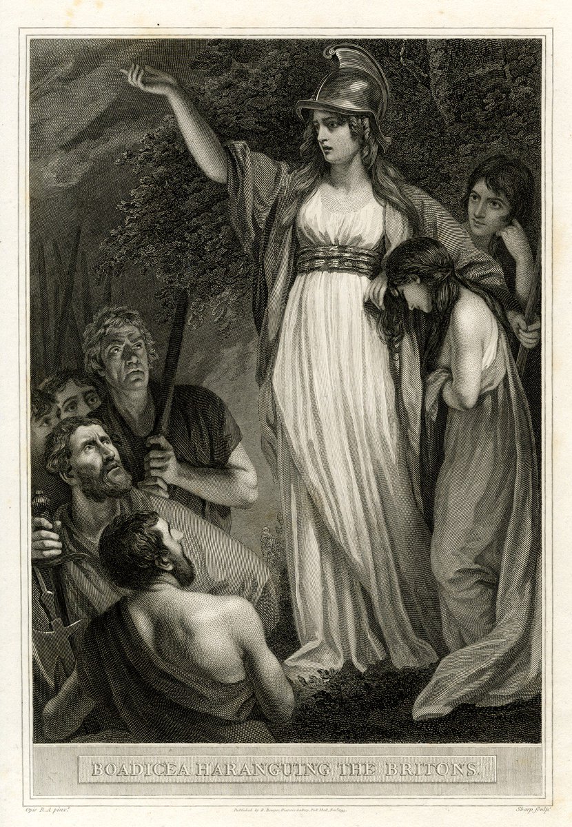 britishmuseum's tweet photo. This engraving shows the Celtic queen Boudicca, who led a revolt against the Roman conquerors of Britain #IWD2016 https://t.co/nqhXJCezRO