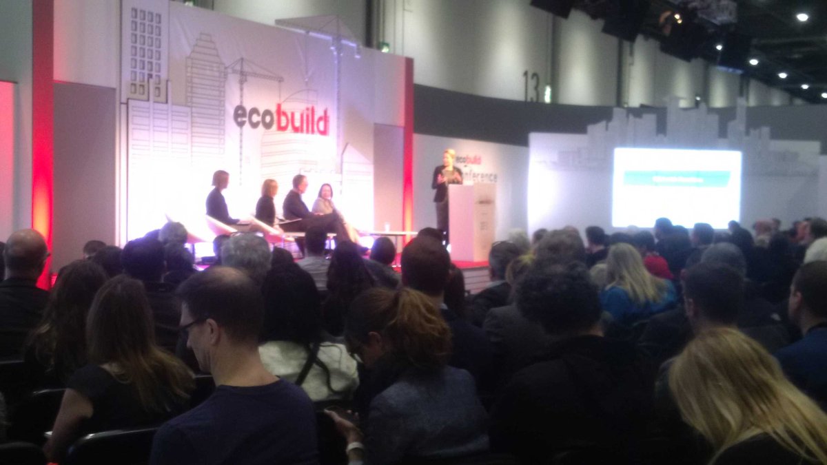 meuk_les's tweet photo. Interesting @UKGBC debate on sustainable housing @ecobuild. Good speakers and very well attended. https://t.co/OF4s998I9L