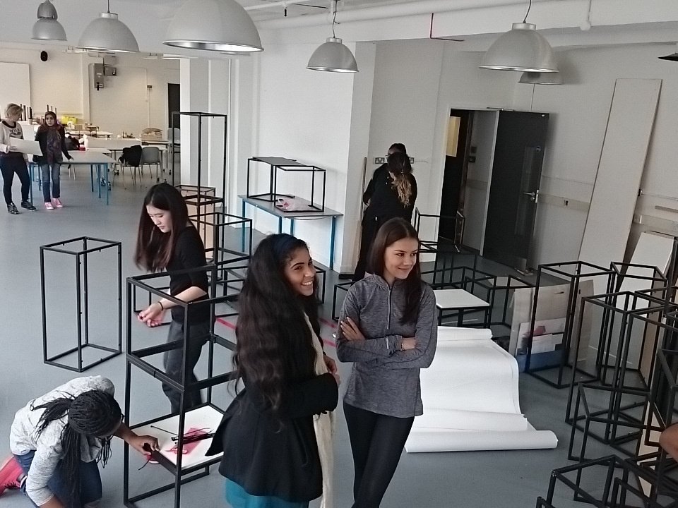 nimblecritter's tweet photo. 3rd year Work in progress show #UALBASD - first test of layout happening now @BASpatialDesign @ValerieMace @lccBASD https://t.co/zo42i0lKsr