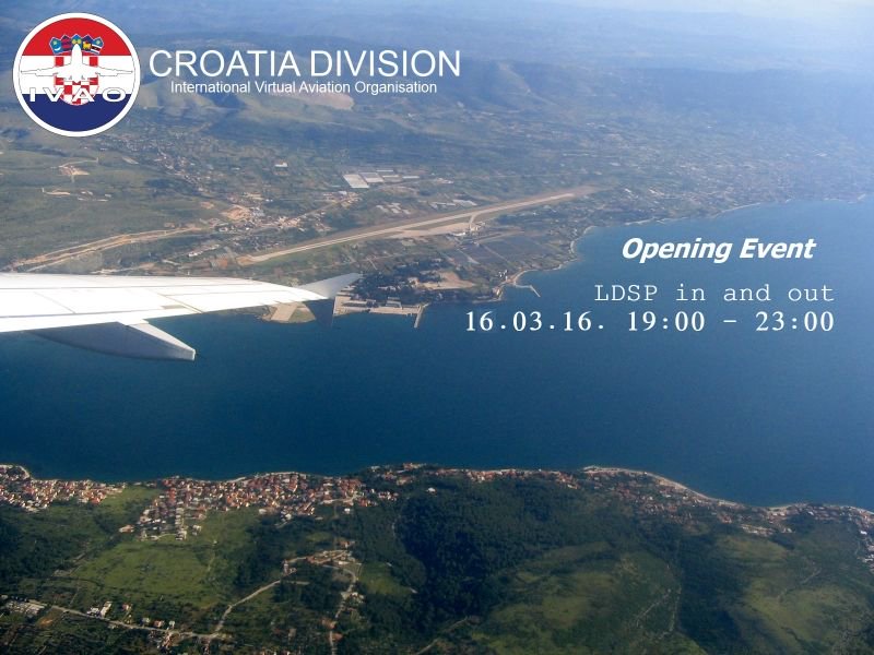 IVAOHR's tweet photo. We are inviting you to our beautiful country and amazing airport of Split - LDSP. Celebrate with us HR-DIV opening https://t.co/qpGOqzxbh7