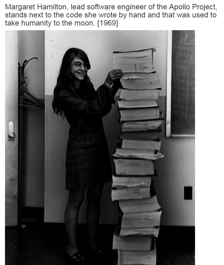 PulpLibrarian's tweet photo. Fun fact: here's the code that gets you to the moon, and here's the woman who wrote it. #IWD2016 #WomenInSTEM https://t.co/cf54lH9ex2